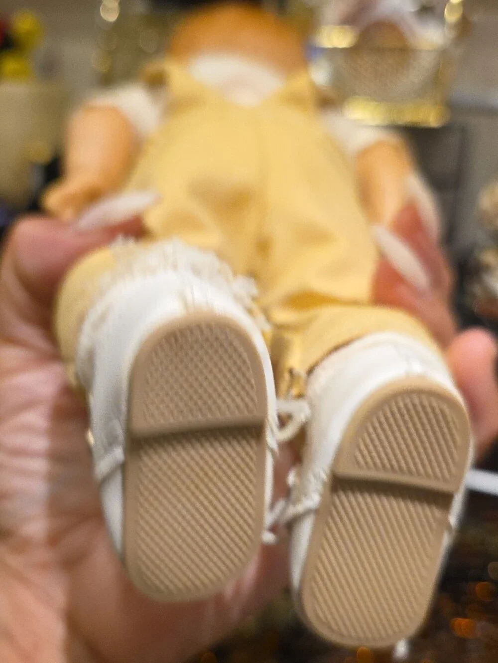 Vintage Doll in Tan Overalls with White Shirt